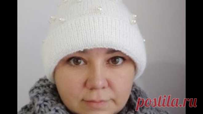 Шапка полой резинкой с отворотом