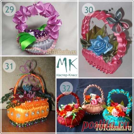 Корзинка из мыла и атласных лент