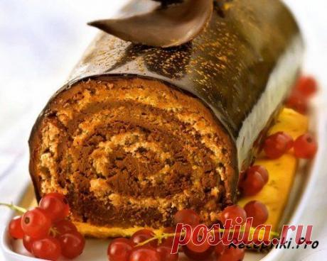 Шоколадно-золотистое полено - быстро, вкусно и просто
