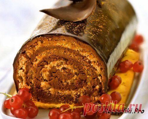 Шоколадно-золотистое полено - быстро, вкусно и просто