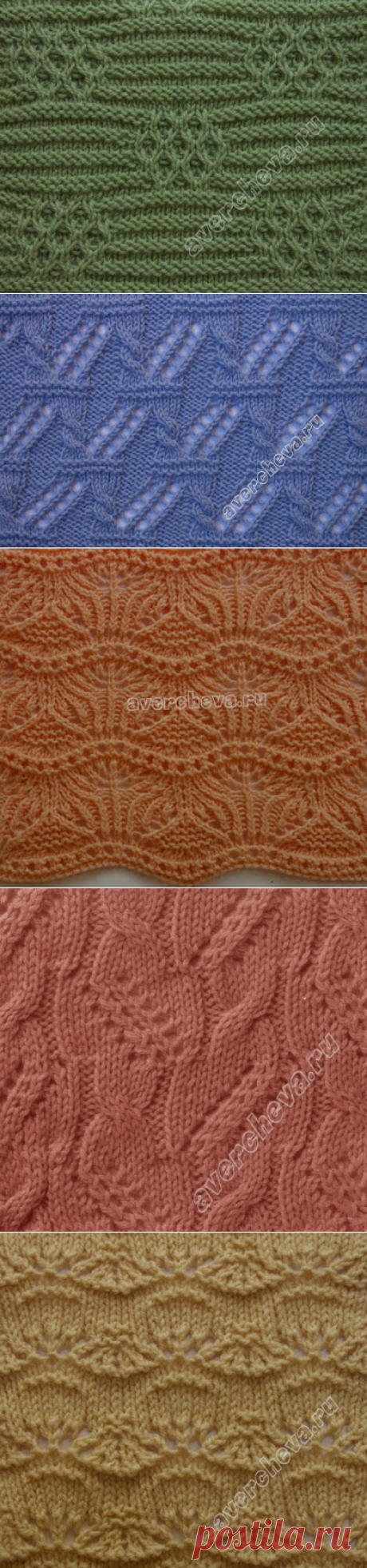 Красивые японские узоры спицами 9