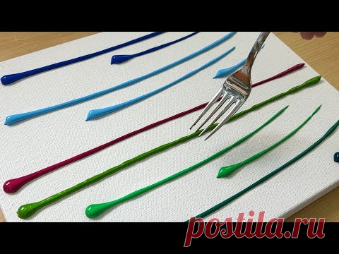 Рисуем лес светлячков / Простая техника рисования акрилом