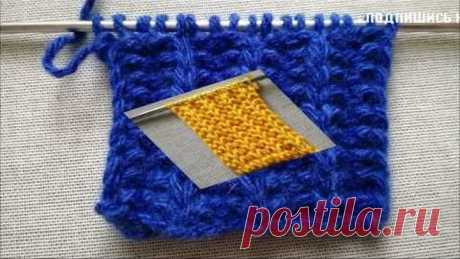СУПЕР #РЕЗИНКА для шапок спицами #ПАТРОНТАШ. Двухсторонний узор.