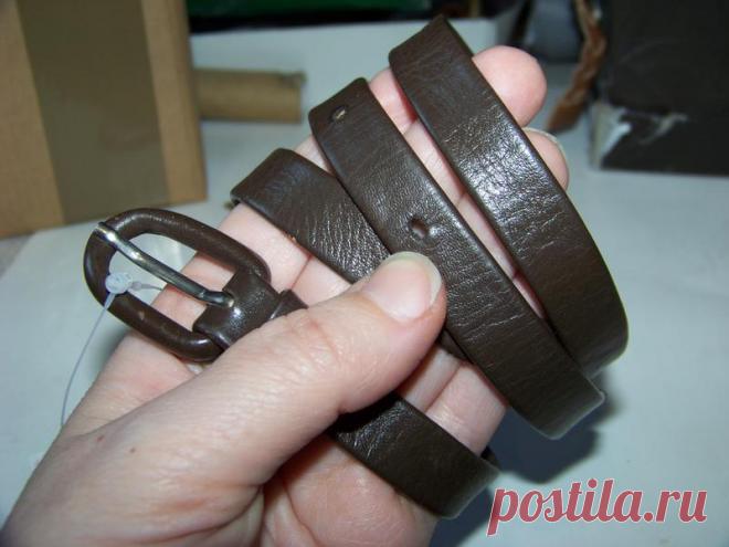 Коричневый тонкий ремень с овальной пряжкой за 65 грн. | Шафа