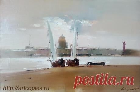 Ермолов Д.Н. &quot;Виды Санкт-Петербурга. Вид На Исаакий&quot;. Красивые картины маслом. Живопись маслом картины современных художников. Купить картину маслом пейзаж. https://artcopies.ru