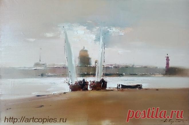 Ермолов Д.Н. "Виды Санкт-Петербурга. Вид На Исаакий". Красивые картины маслом. Живопись маслом картины современных художников. Купить картину маслом пейзаж. http://artcopies.ru