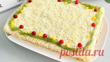 Хит сезона! Закусочный торт «МИМОЗА»: красивый и очень вкусный