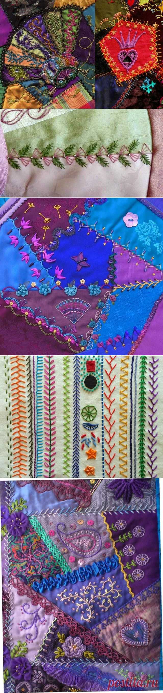 Crazy Quilt Stitches Для вдохновения