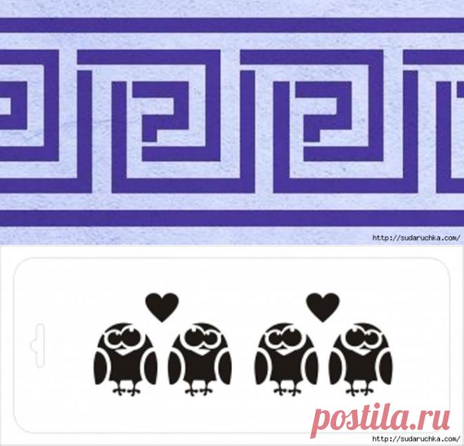 "Бордюрные трафареты - 2". Идеи декора..