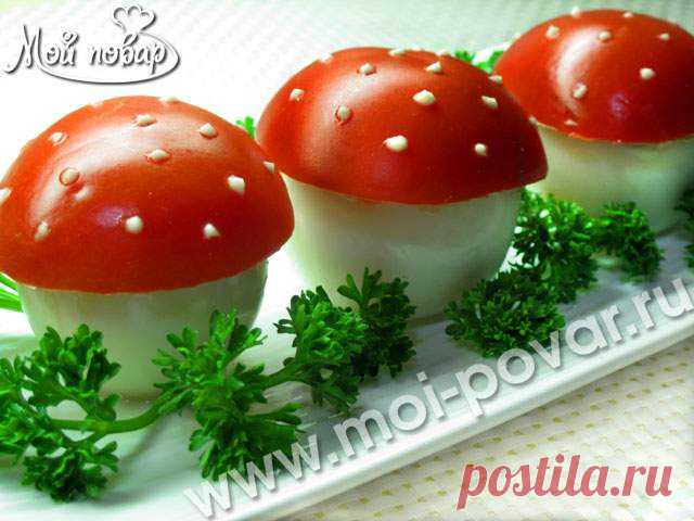 Яйца, фаршированные грибами - кулинарный рецепт.