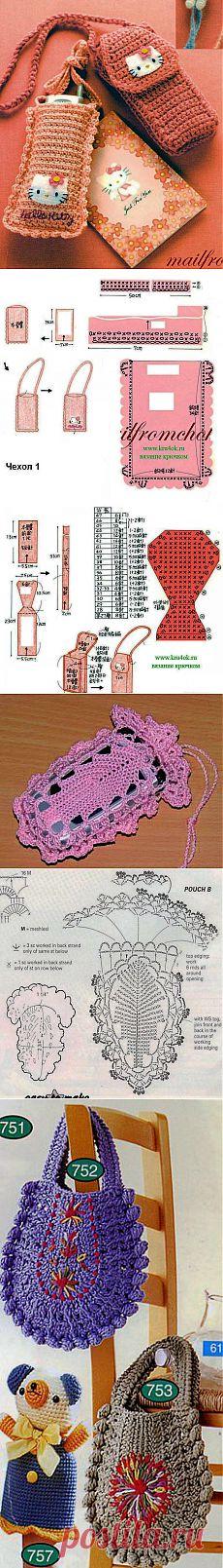 Вязаный чехол для телефона - вязание крючком на kru4ok.ru