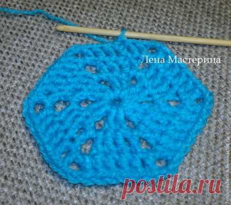 Шестиугольный мотив &quot;Мозаика&quot; (вязание крючком) - Ярмарка Мастеров - ручная работа, handmade