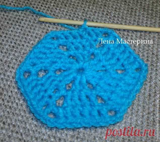 Шестиугольный мотив "Мозаика" (вязание крючком) - Ярмарка Мастеров - ручная работа, handmade