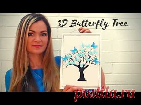 3D картина из бумаги &quot;Дерево с бабочками&quot; МК + шаблоны!