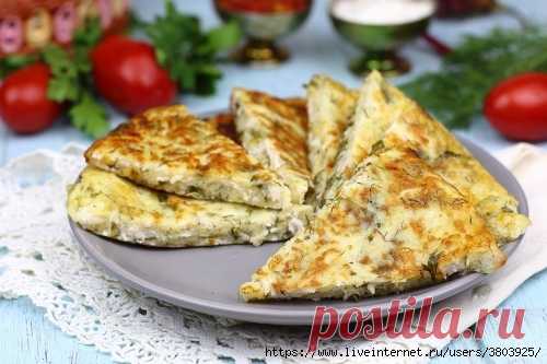 Ленивая лепёшка с курицей за 15 минут