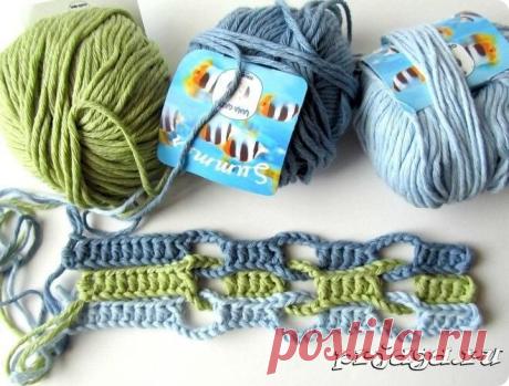 Интересная техника вязания крючком шарфика