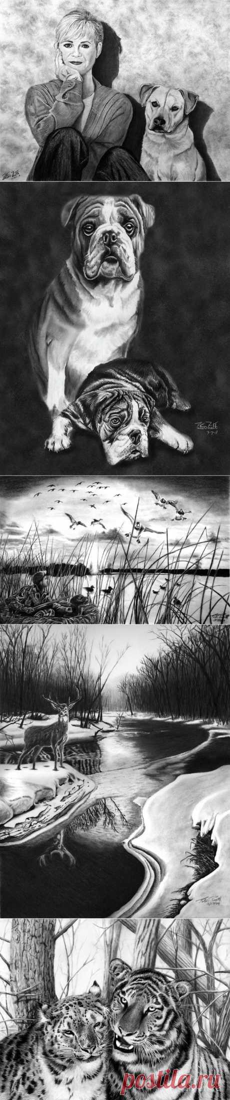 Рисунки карандашом Peter Piatt. Взгляд..