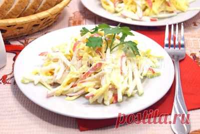 Салат с крабовыми палочками и сыром – Рецепты. Салаты. Салаты с рыбой и морепродуктами