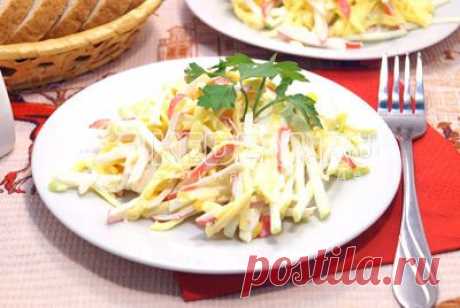 Салат с крабовыми палочками и сыром – Рецепты. Салаты. Салаты с рыбой и морепродуктами