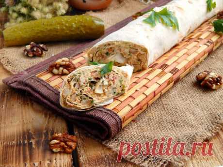 Рулет из лаваша с курицей и сыром рецепт с фото пошагово - 1000.menu