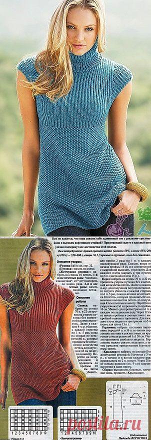 Топ-туника спицами .