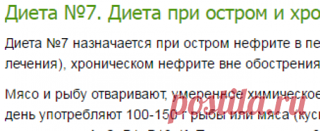Диета №7. Диета при остром и хроническом нефрите-Лечение травами, рецепты народной медицины