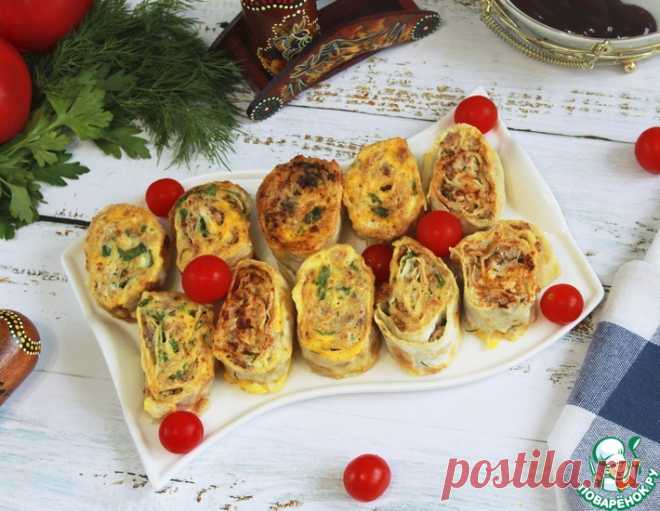 Мясные рулеты из лаваша в кляре – кулинарный рецепт