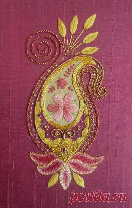 Silk and Gold | Hand emb | Silk, Paisley and Embroidery