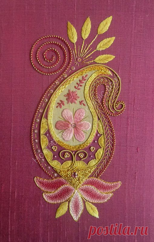 Silk and Gold | Hand emb | Silk, Paisley and Embroidery
