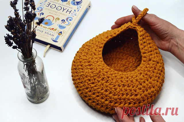 Мастер класс Bobilon «Корзина с петельками» для новичков с видео инструкцией