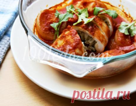 Фаршированные кальмары с рыбой - Горячие блюда 1001 ЕДА