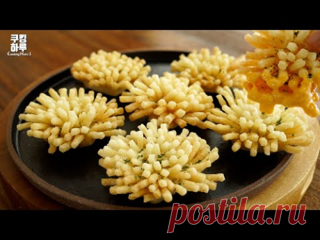 Супер хрустящие жареные картофельные цветы!! Влюбитесь в чесночно-сырный соус!! Без муки!