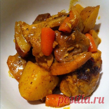 Как можно потушить диетически курицу с картошкой