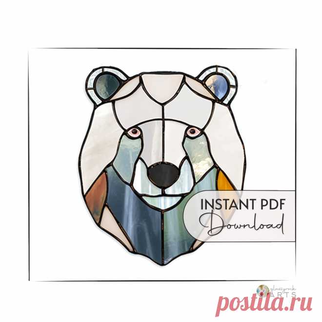 Polar Bear Stained Glass Pattern – GlassyRock Arts