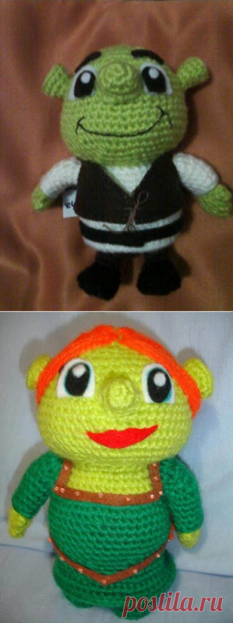 Mirtha Amigurumis: Amigurumi Shrek y Fiona