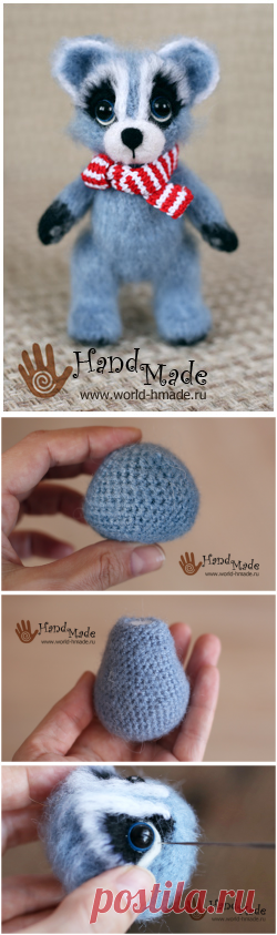 Енот Тоша, связанный крючком. Мастер-класс с пошаговыми фото.