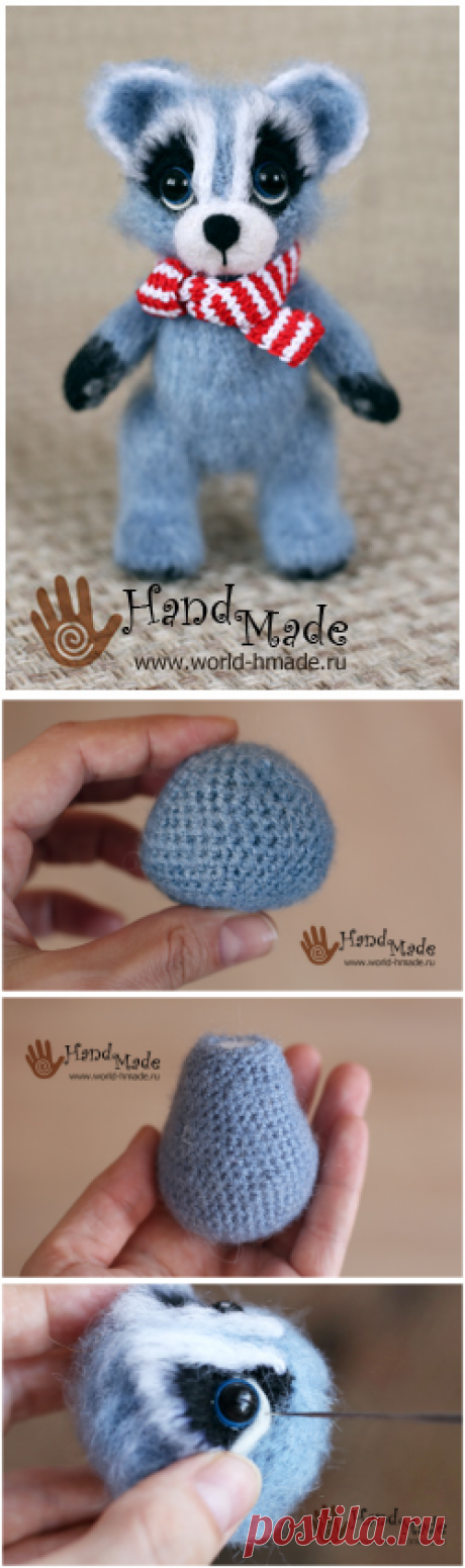 Енот Тоша, связанный крючком. Мастер-класс с пошаговыми фото.