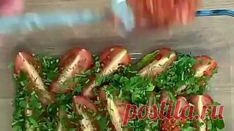 Закуска из помидоров и огурцов