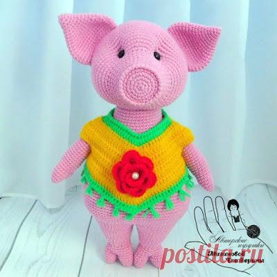 1000 схем амигуруми на русском: Хрюшка-толстушка крючком