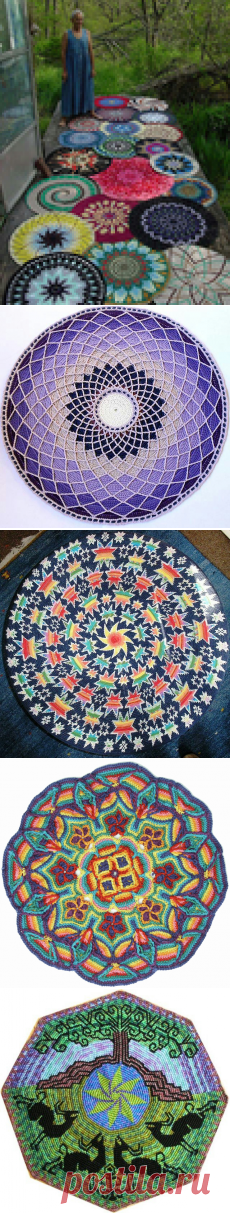 круглые коврики крючком