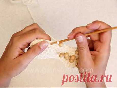 Beads - crochet into work - YouTube