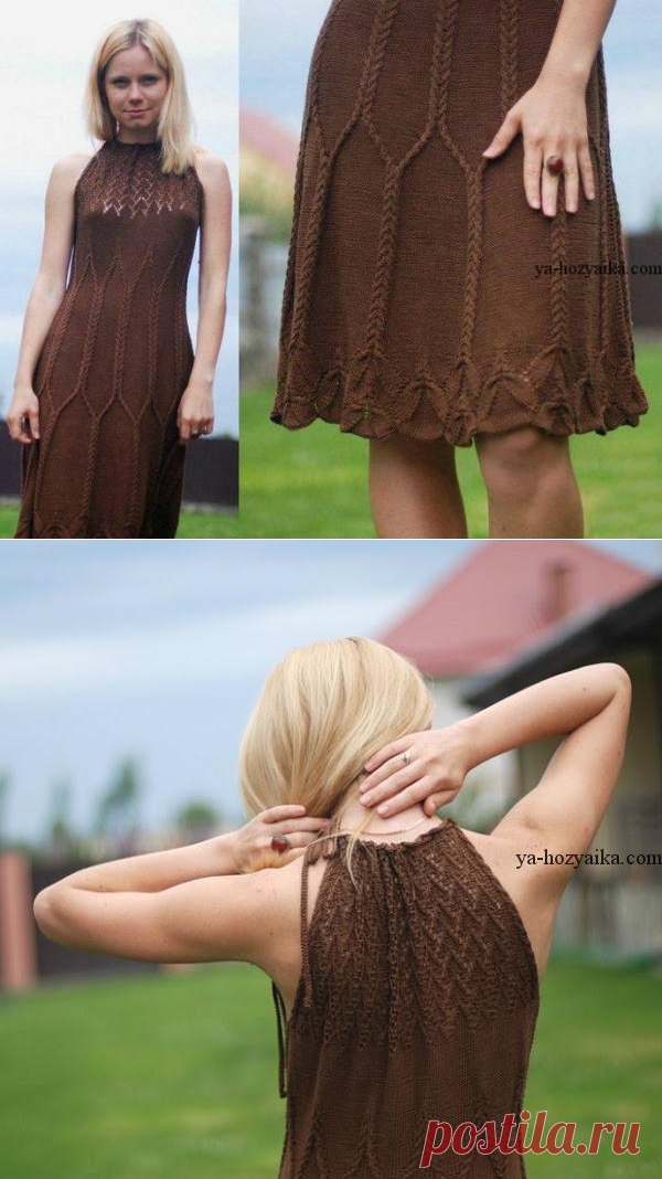 Красивое платье спицами схемы. Вязаные платья спицами 2018