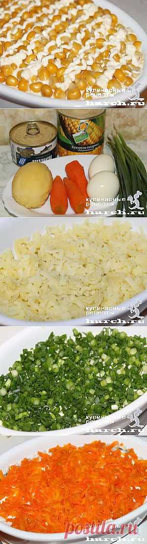 Слоеный салат с тунцом и кукурузой “Немо” | Харч.ру - рецепты для любителей вкусно поесть