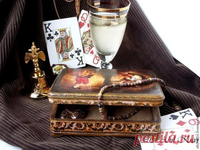 Мастер-класс: Декупаж и другие техники при изготовлении шкатулки для игральных карт - Ярмарка Мастеров - ручная работа, handmade