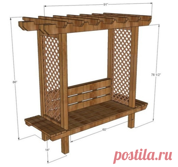​Садовая скамья с аркой