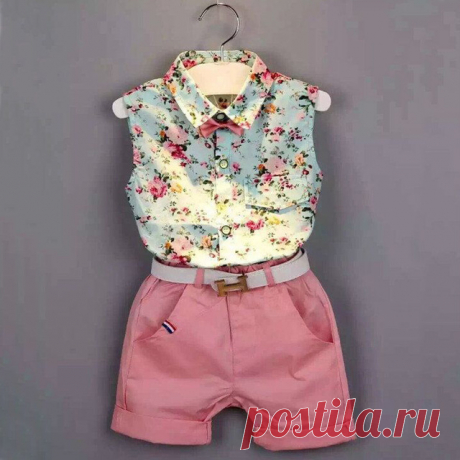 Niñas Ropa de Verano 2016 de la Marca ropa de Los Niños Niñas Juegos de Ropa casual Sin Mangas de Impresión t shirt + Shorts Juego de Los Niños ropa en Sistemas de la ropa de La madre y Los Niños en AliExpress.com | Alibaba Group