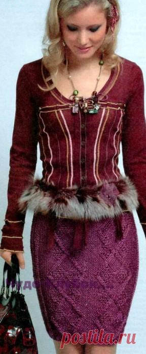 22 Юбка с узором из ромбов | ЧУДО-КЛУБОК.РУ