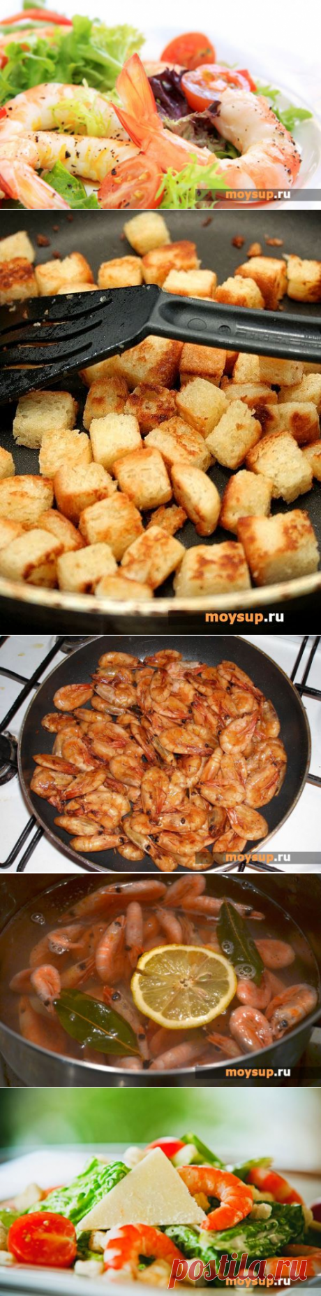 Цезарь с креветками — рецепт королевского салата | Застолье-онлайн