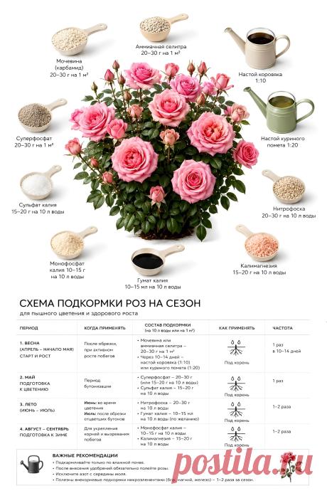 Схема подкормки роз на сезон
