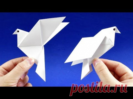 Как сделать птицу из бумаги. Оригами голубь из бумаги